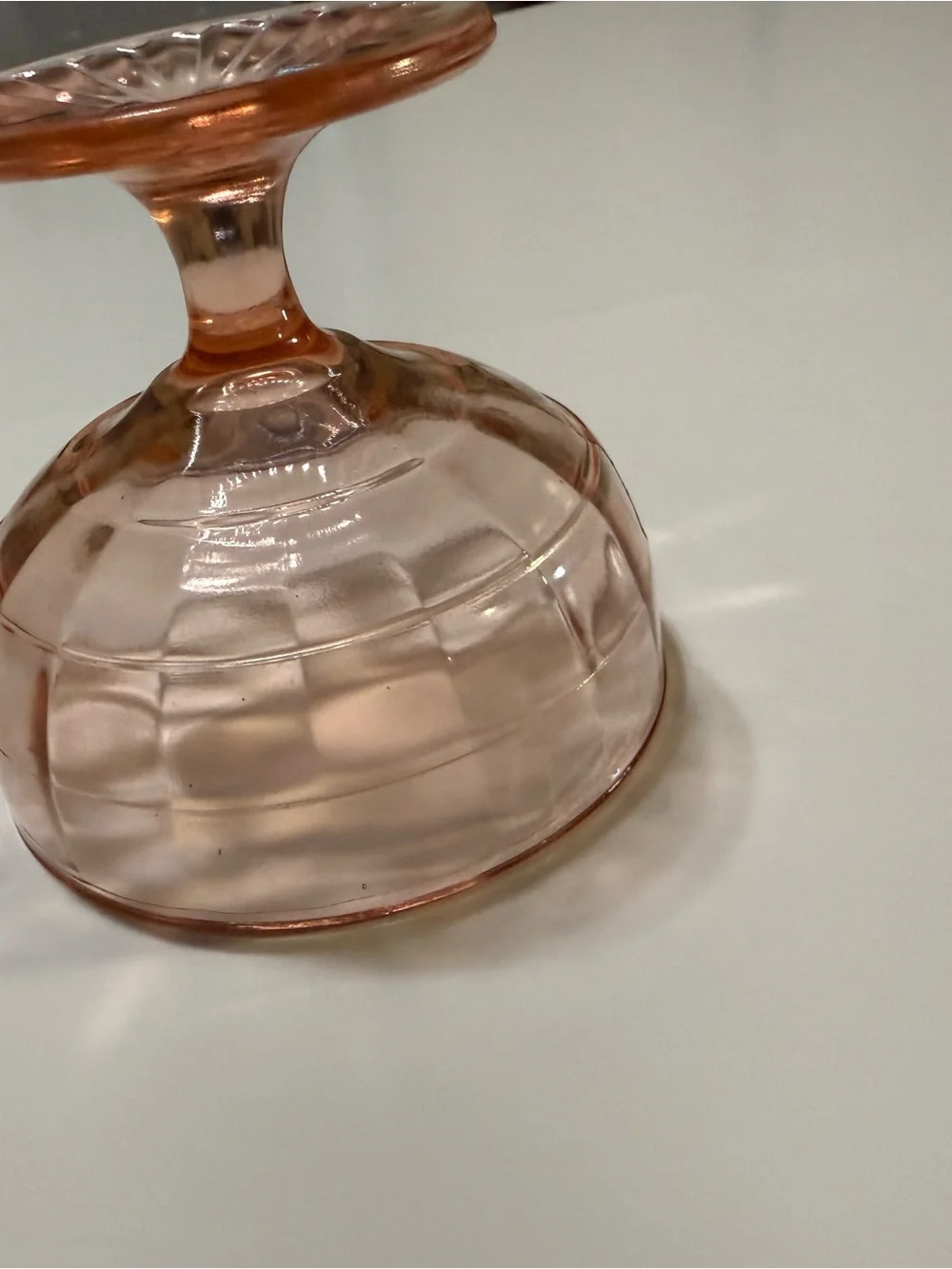 1930s depression  Glass Dessert Coupe - Elegant Pink Glassware